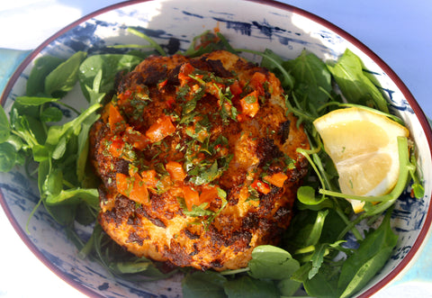 Roasted Cauliflower with a zesty salsa